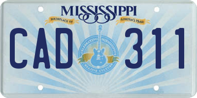 MS license plate CAD311
