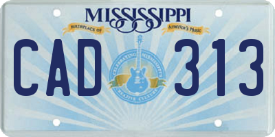 MS license plate CAD313