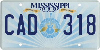 MS license plate CAD318