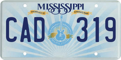 MS license plate CAD319