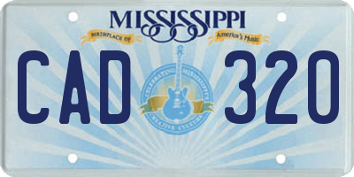 MS license plate CAD320