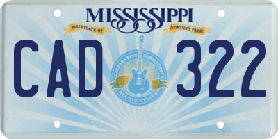 MS license plate CAD322