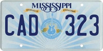 MS license plate CAD323