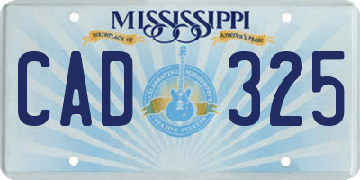 MS license plate CAD325