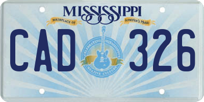 MS license plate CAD326