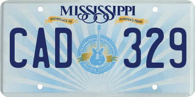 MS license plate CAD329