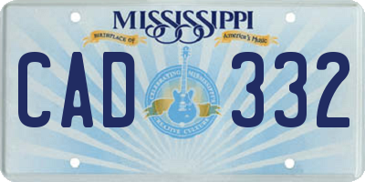 MS license plate CAD332