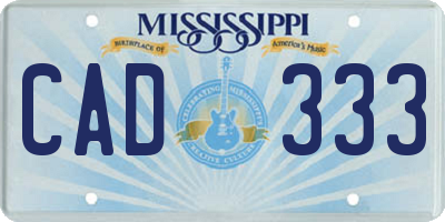 MS license plate CAD333