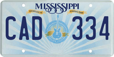 MS license plate CAD334