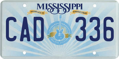 MS license plate CAD336
