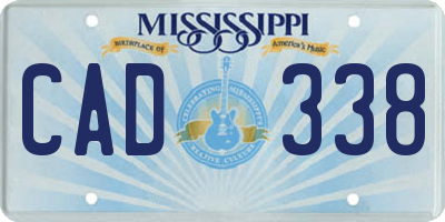 MS license plate CAD338