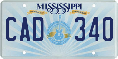 MS license plate CAD340