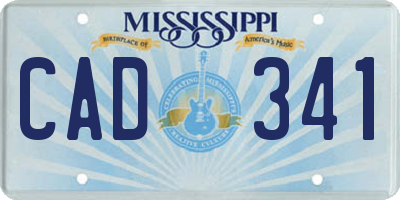 MS license plate CAD341