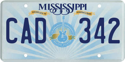 MS license plate CAD342
