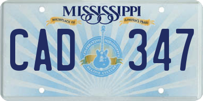 MS license plate CAD347