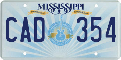 MS license plate CAD354