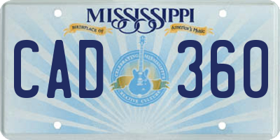 MS license plate CAD360