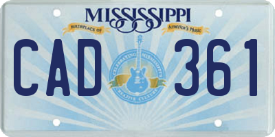 MS license plate CAD361