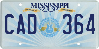 MS license plate CAD364