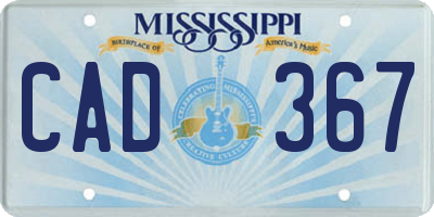 MS license plate CAD367