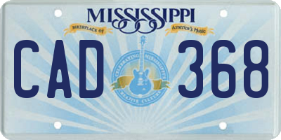 MS license plate CAD368