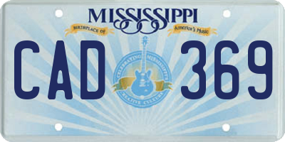 MS license plate CAD369
