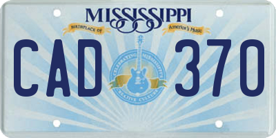 MS license plate CAD370