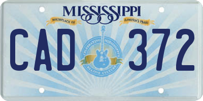 MS license plate CAD372