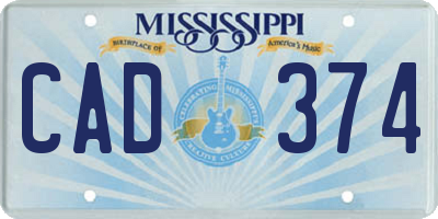 MS license plate CAD374