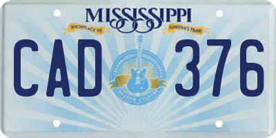 MS license plate CAD376