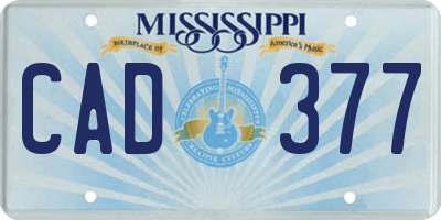 MS license plate CAD377