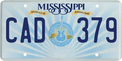 MS license plate CAD379