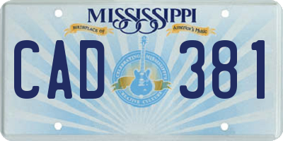 MS license plate CAD381