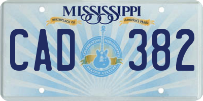 MS license plate CAD382