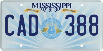 MS license plate CAD388