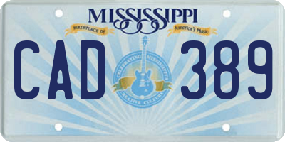 MS license plate CAD389