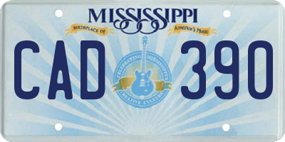 MS license plate CAD390