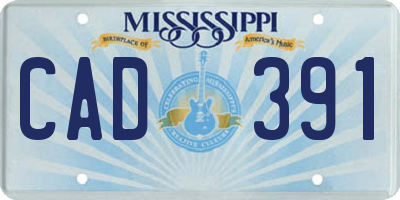 MS license plate CAD391