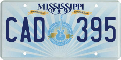 MS license plate CAD395