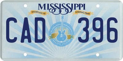 MS license plate CAD396