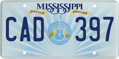 MS license plate CAD397