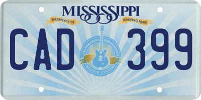 MS license plate CAD399