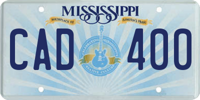 MS license plate CAD400
