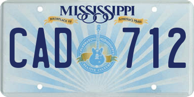 MS license plate CAD712