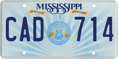 MS license plate CAD714