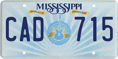 MS license plate CAD715