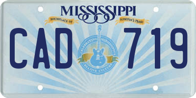 MS license plate CAD719