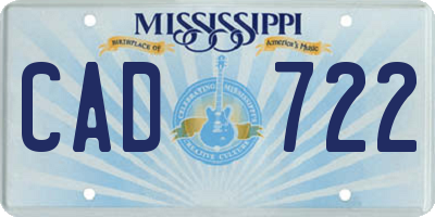 MS license plate CAD722
