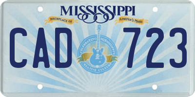 MS license plate CAD723
