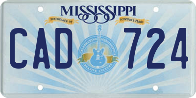 MS license plate CAD724